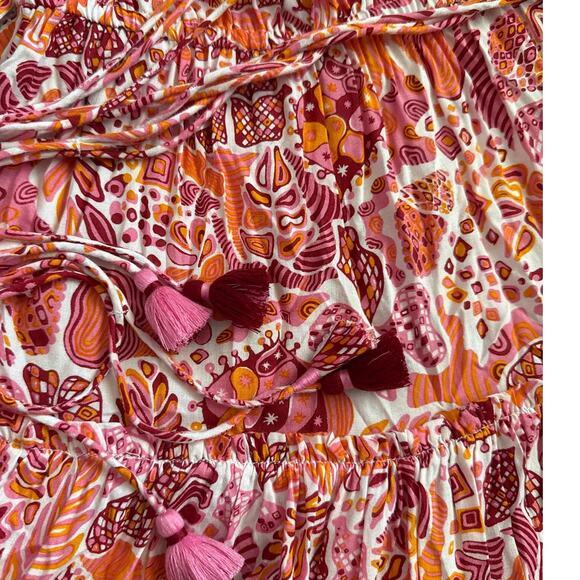 Poupette‎ St. Barth Mini Bona V-Neck in Red Chagal Size Medium - Picture 12 of 13